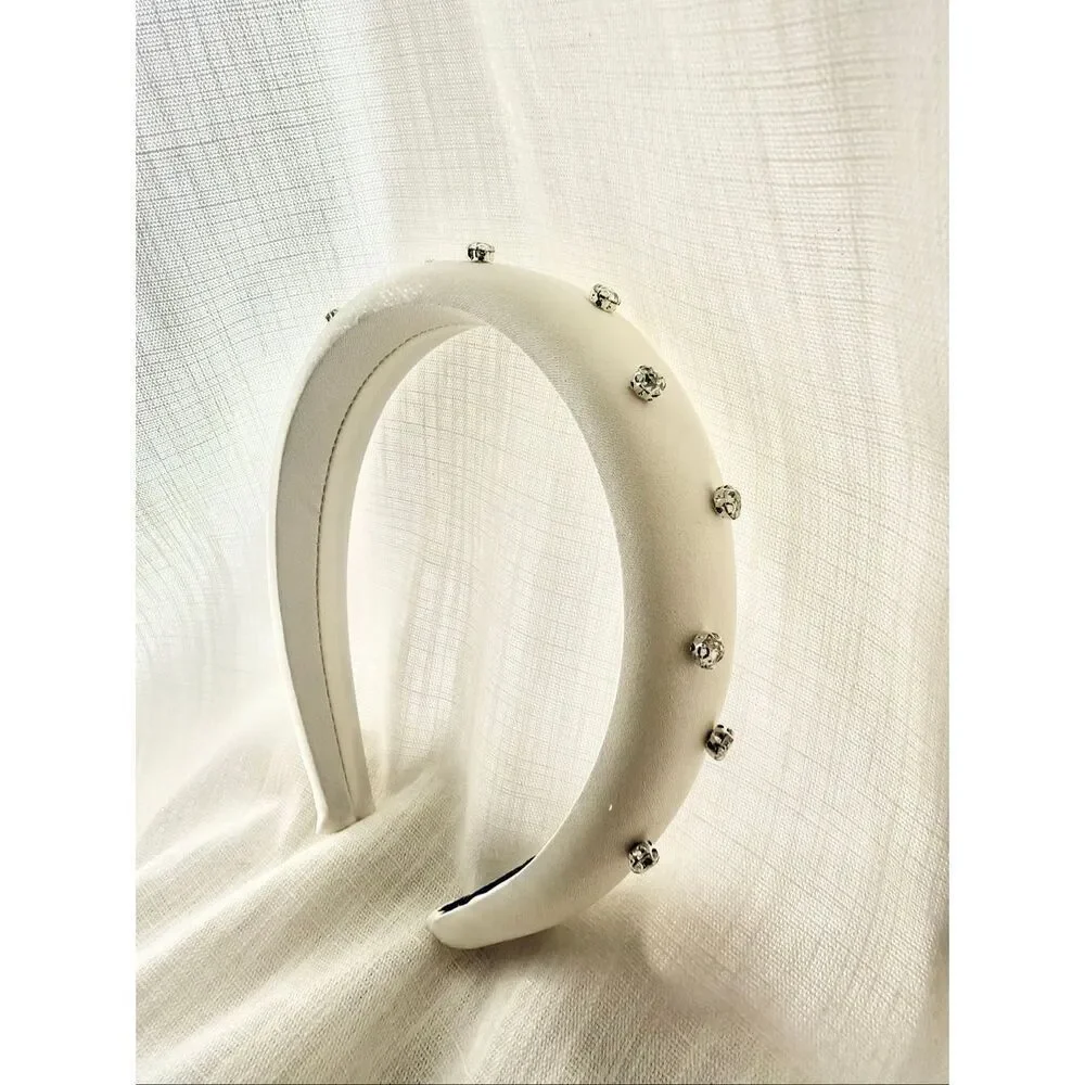 Elegant White Studded Headband